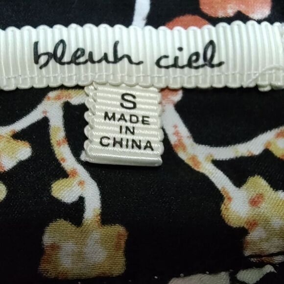 Bleuh Ciel Floral Boho Kimono Duster Jacket Black Floral Botanical US S - Picture 8 of 9